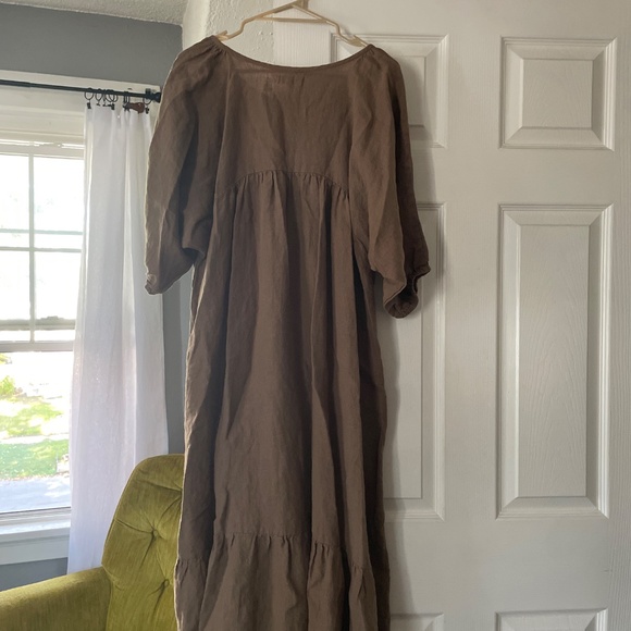 First Rite Brown Linen Dress - Picture 5 of 5
